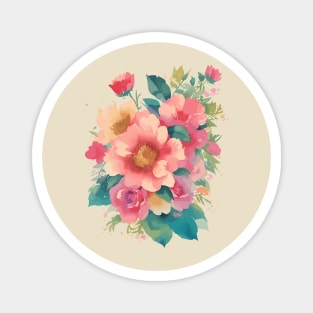 Watercolor Floral - Flowers Magnet